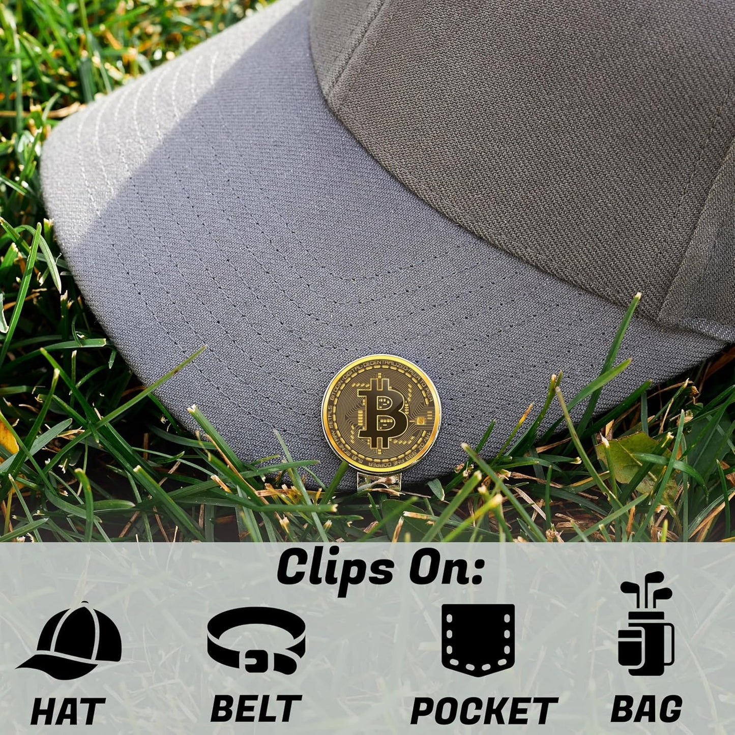 Golf Ball Marker with Magnetic Hat Clip Set - Men's and Women's Golf Accessories and Gift Ideas - Removable Attaches Easily to Golf Cap