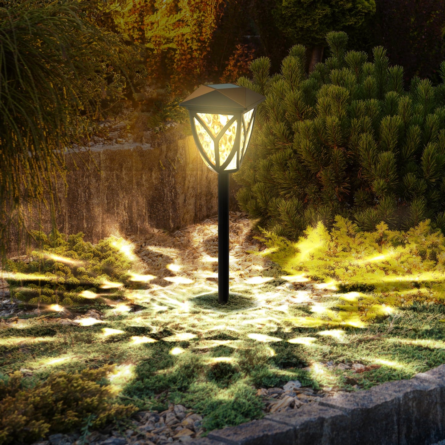 Ensenior 6-Pack Solar Lights Outdoor  16.77 3000K Led Solar Garden Lights For Pathway  Yard  Patio  Walkway  Planter  Waterproof  Energy-Efficient Landscape Lighting