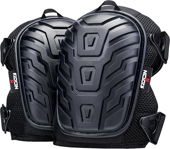 NoCry Professional Gel Knee Pads for Work with Soft Foam and Gel Cushion — Heavy Duty Cap, Reinforced Adjustable Straps, M...