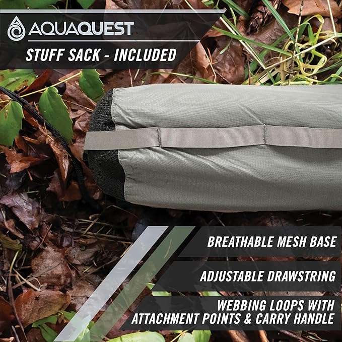 AquaQuest Guide Camping Tarp - Ultralight Tent Cover or Rain Fly - Waterproof Camping Gear Must Haves for Hiking, Hammock, Bivy & Survival, 15 x 15 ft, Stealth Gray