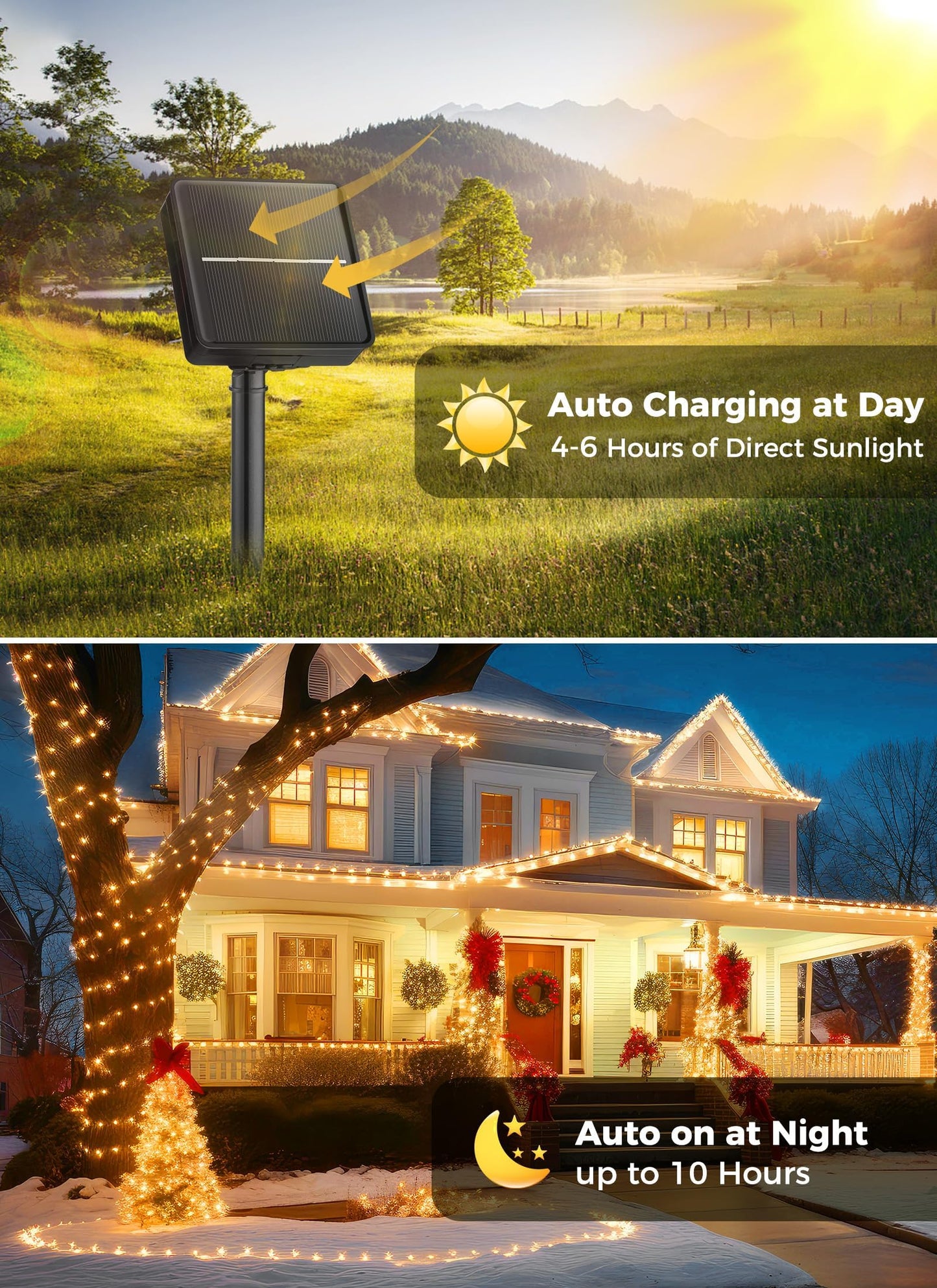 Solar String Lights Outdoor  39Ft 100Led Solar Powered Lights Ip65 Waterproof With 8 Lighting Modes For Party Garden Yard Home Holiday Tree Decoration Lighting  Warm White