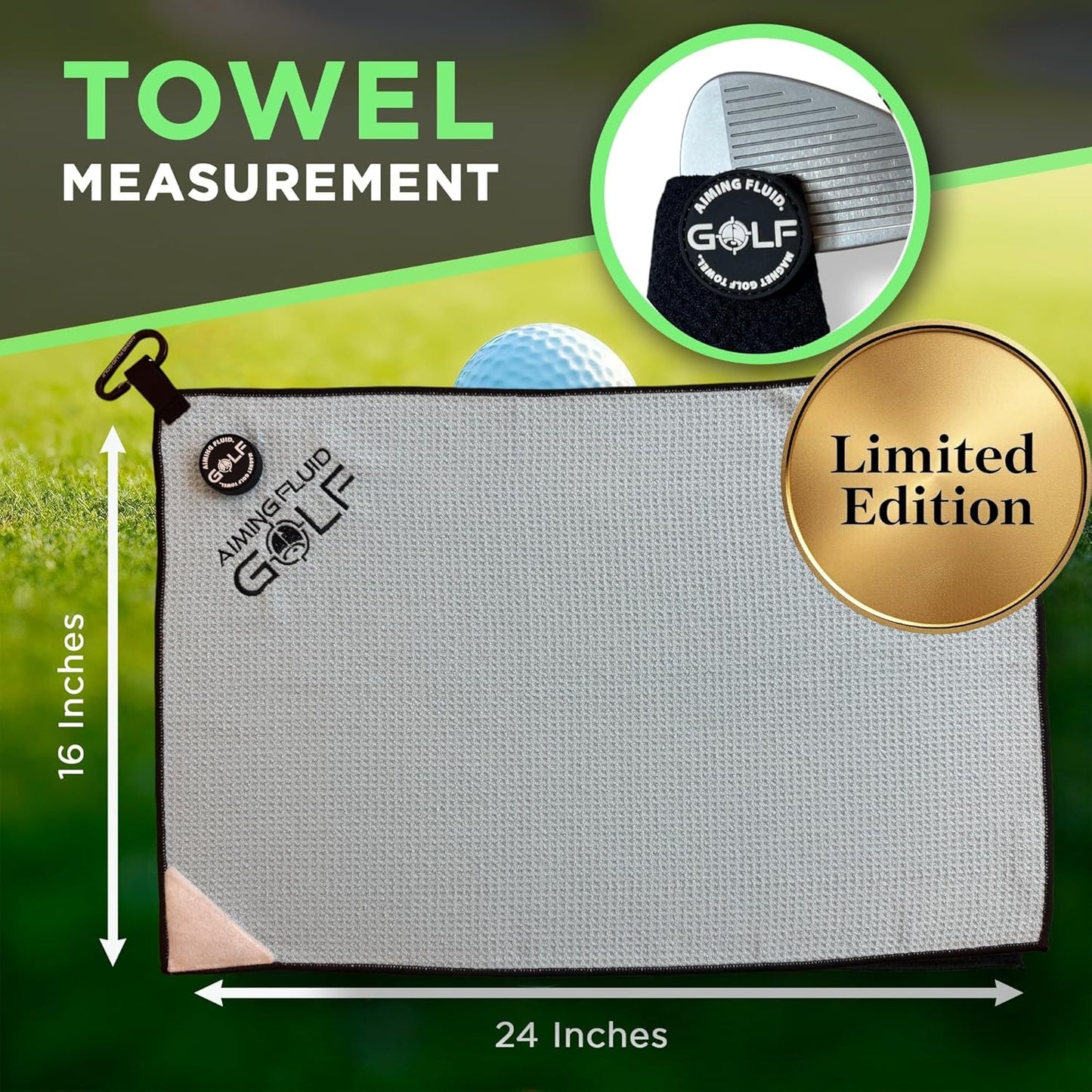 Magnetic Towel with Premium Strong Magnet for Golfing Carts, Clubs & Bags - Ultra-Absorbent Waffle Weave Design Limited Edition Birdie Blue