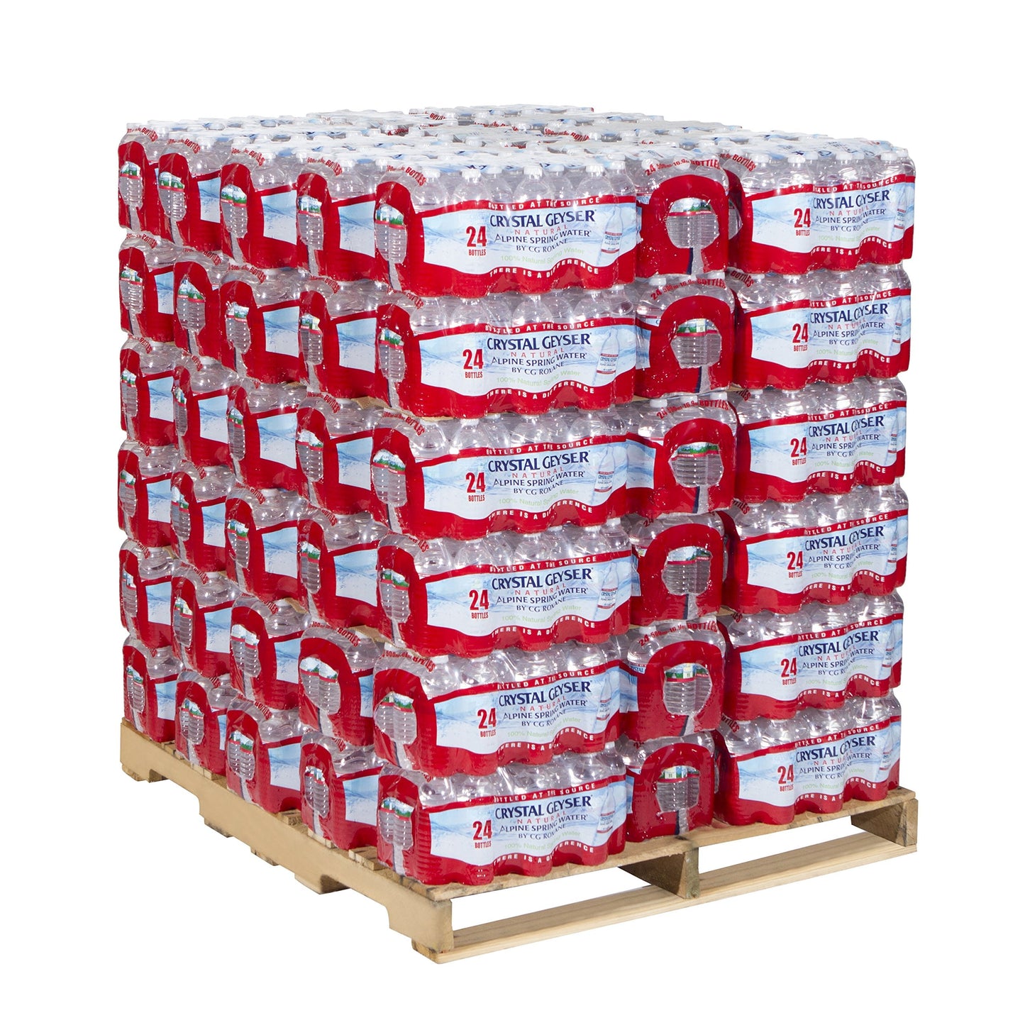 CRYSTAL GEYSER SINCE 1977 Pallet Of 84 Cases, Of Alpine 100% Natural Spring Water, 24 16.9oz bottlesper Case, Bottled at The Sou
