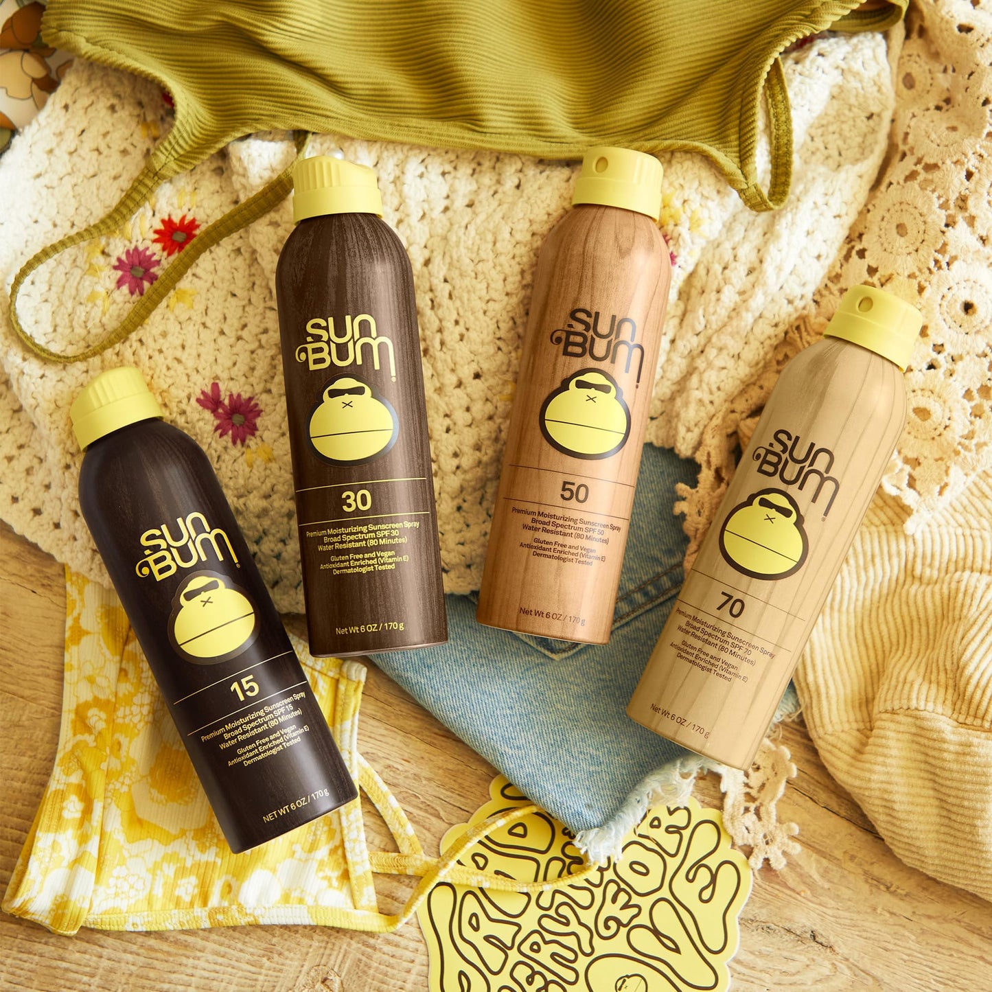 Sun Bum Original Moisturizing Sunscreen Spray SPF 50 with Sunny Sticker, Vegan and Reef Friendly, Octinoxate & Oxybenzone Free,