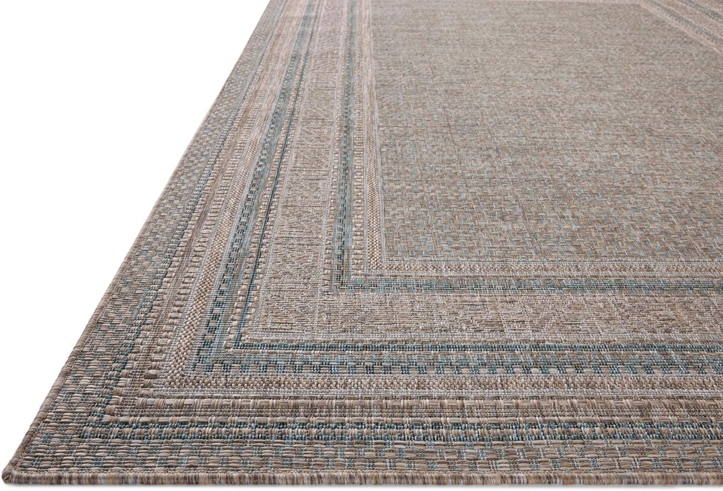 Loloi Amber Lewis Topanga Collection TOP-05 Natural/Teal 2'-3" x 3'-9" Indoor/Outdoor Area Rug