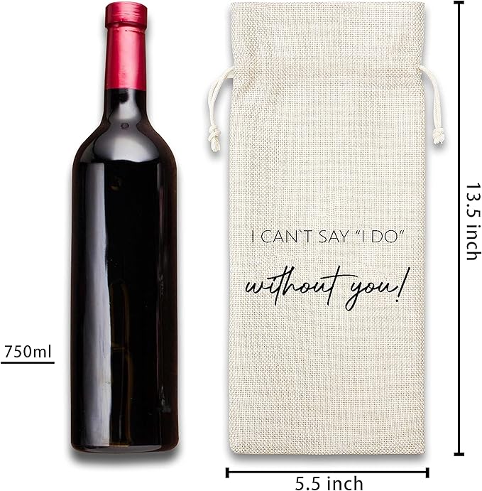 Officiant Gifts Wine Bag - Gifts For Wedding Officiant,Wedding Host,Pastor Gift Ideas - Cotton Burlap Wine Bag (1 Pcs) - WB050