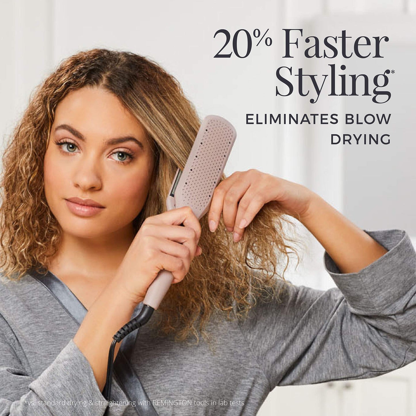 Remington Wet2Straight Hair Straightener / Flat Iron, 450F Salon High Heat, 1 3/4 Inch plates, Mauve
