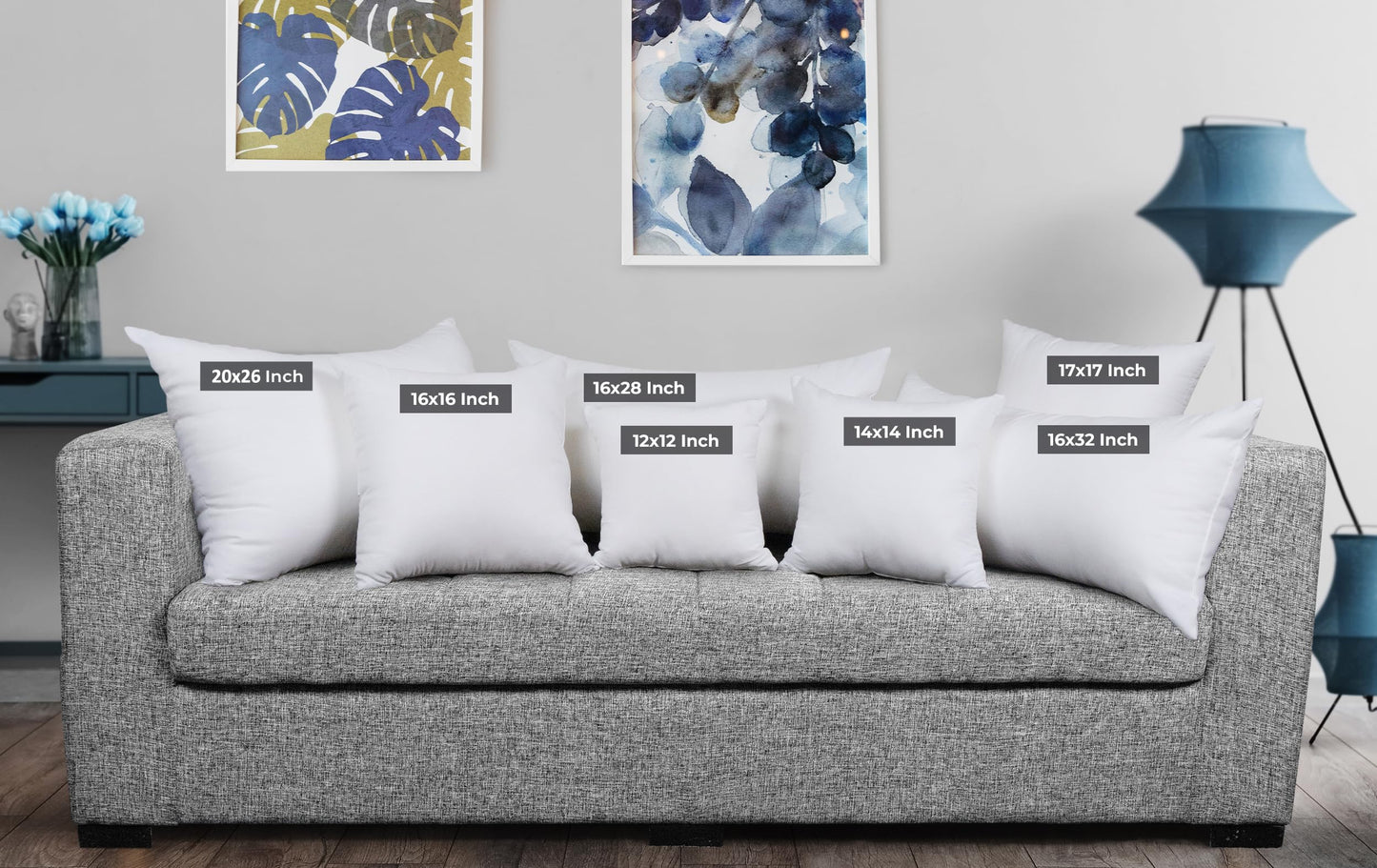 Utopia Bedding Throw Pillows (Pack of 2, White), 20 x 26 Inches Indoor Decorative Pillow Insert for Sofa, Bed and Couch
