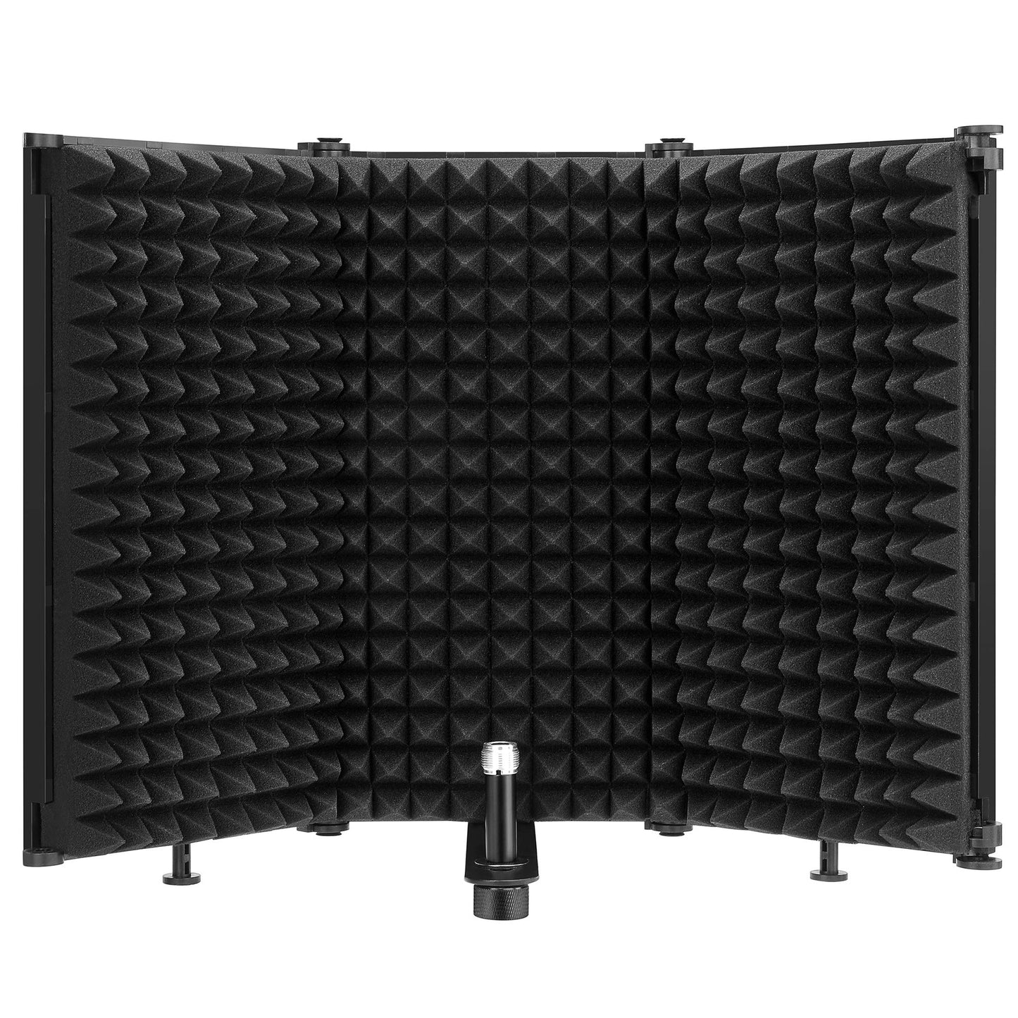 Moukey Microphone Isolation Shield, Foldable Mic Shield With Triple Sound Insulation, Reflection Filter With 3/8 And 5/8 Mic Thr