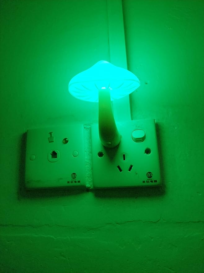 AUSAYE 2Pack LED Night Light Plug in Lamp 7-Color Changing Cute Mushroom Light Sensor Night Lights for Adults Kids NightLight