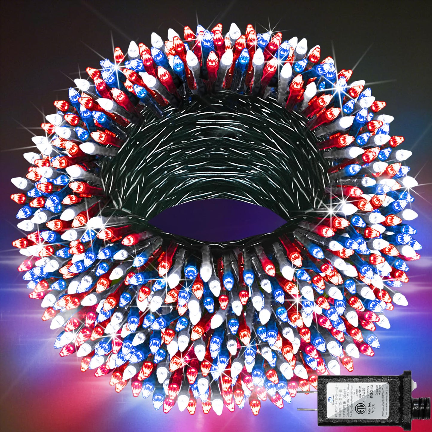 750 Led 240Ft Christmas String Lights Outdoor With 12 Lighting Modes  Green Wire Christmas Lights With Timer & Dimmable  Waterproof Plug In Fairy Lights For Room Party Home Xmas  Red White & Blue