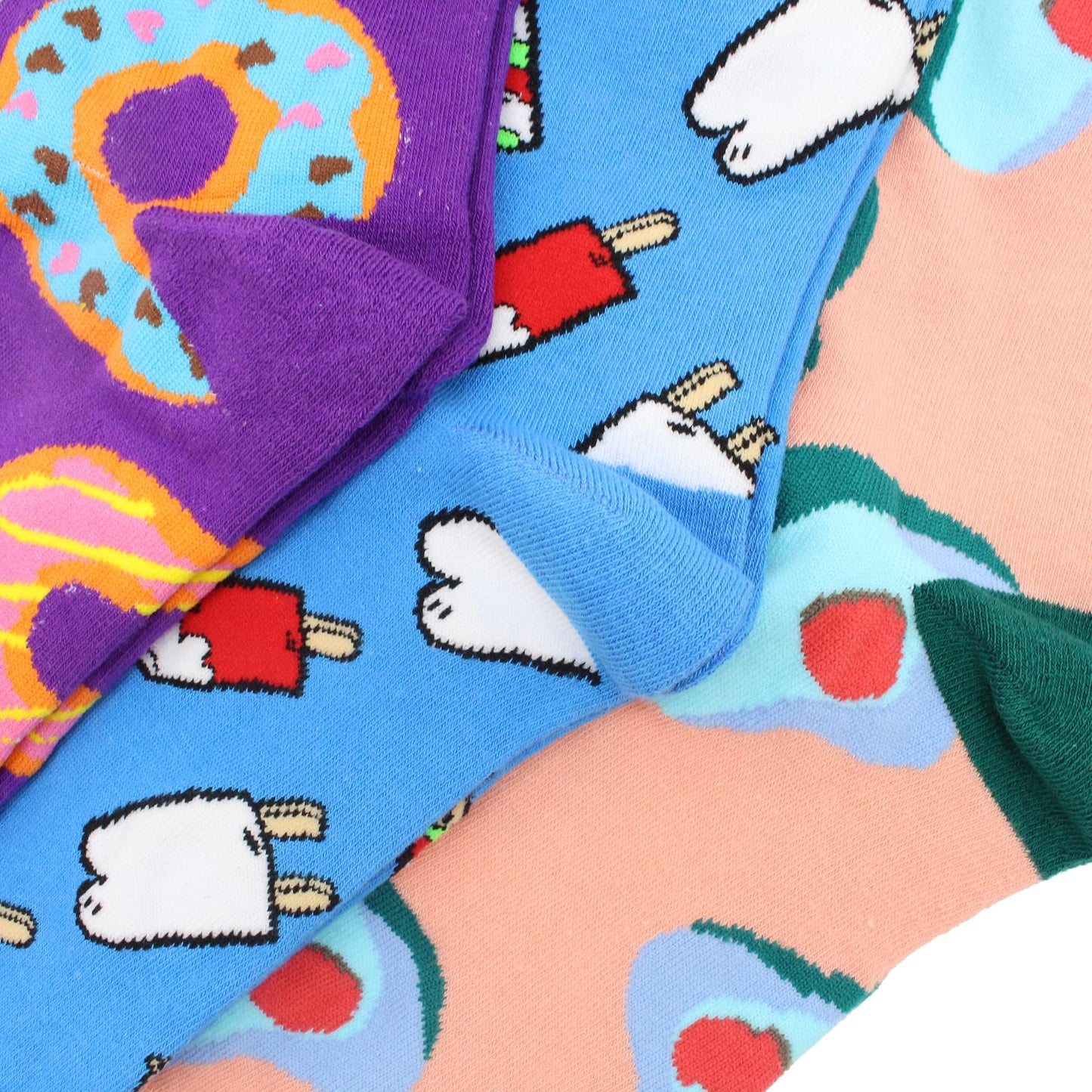 GLCMXMART Womens Socks Size 7-9, Crazy Cute Funny Fun Cool Colorful Funky Silly Crew Socks, Food Novelty Calf Gifts for Women Girl Ladies Teens Cotton Long Wanky Goofy Graphic Weird Unique