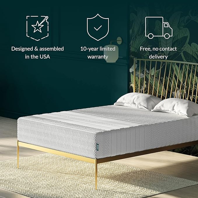 Leesa Legend Hybrid 12" Mattress, King Size Luxury Dual Hybrid/CertiPUR-US Certified/with Organic Cotton Mattress Cover / 100-Night Trial,White