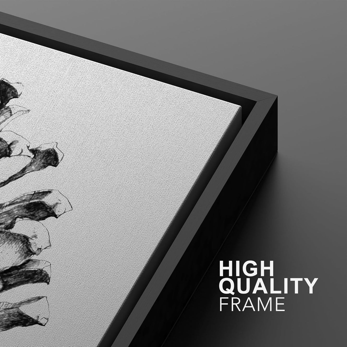 SIGNWIN Framed Canvas Print Wall Art Set Black & White Forest Woodland Pinecone Nature Wilderness Illustrations Modern Art Relax/Calm for Living Room, Bedroom, Office - 24"x36"x2 Black
