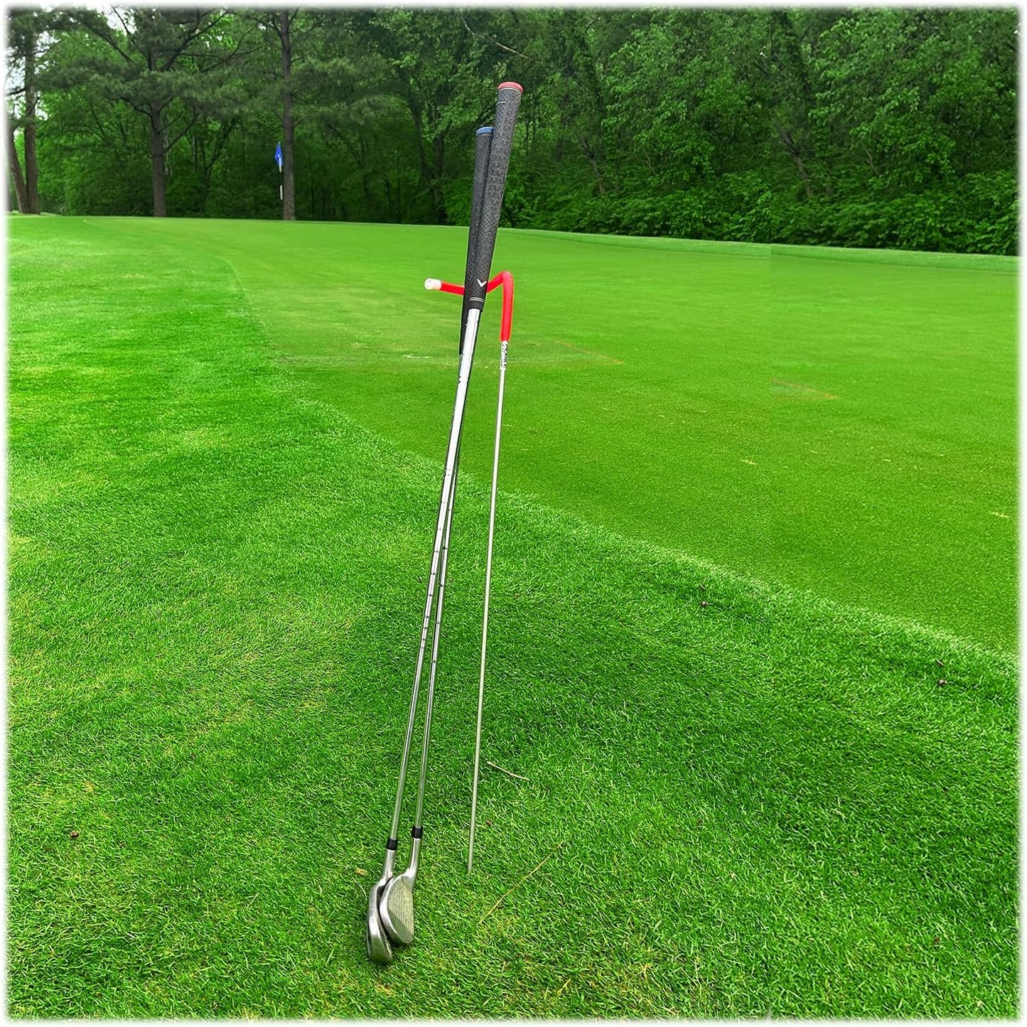 V-Shaped Golf Club Stand Keeps Your Clubs Clean, Dry & Visible, V-Stick Club Stand Made of Highly Durable Stainless Steel - Easy to Carry Golf Club Holder