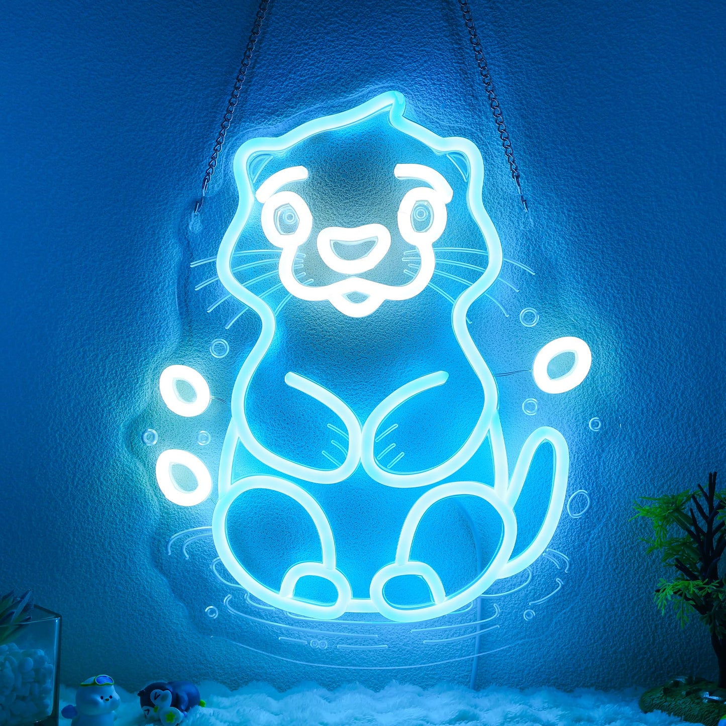 Sea Otter Neon Sign - Unique Wall Decor For Kids Bedroom  Gifts For Otter Lovers & Boys Girls  Usb-Powered Energy-Efficient Art With Hanging Kit