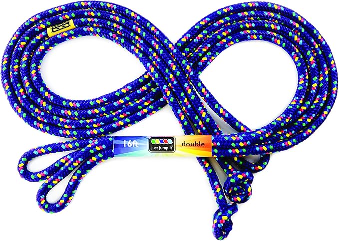 Just Jump It 16' Foot Single Jump Rope for Kids Women and Men - Active Outdoor Youth Fitness Excersing Equipment - Double ...