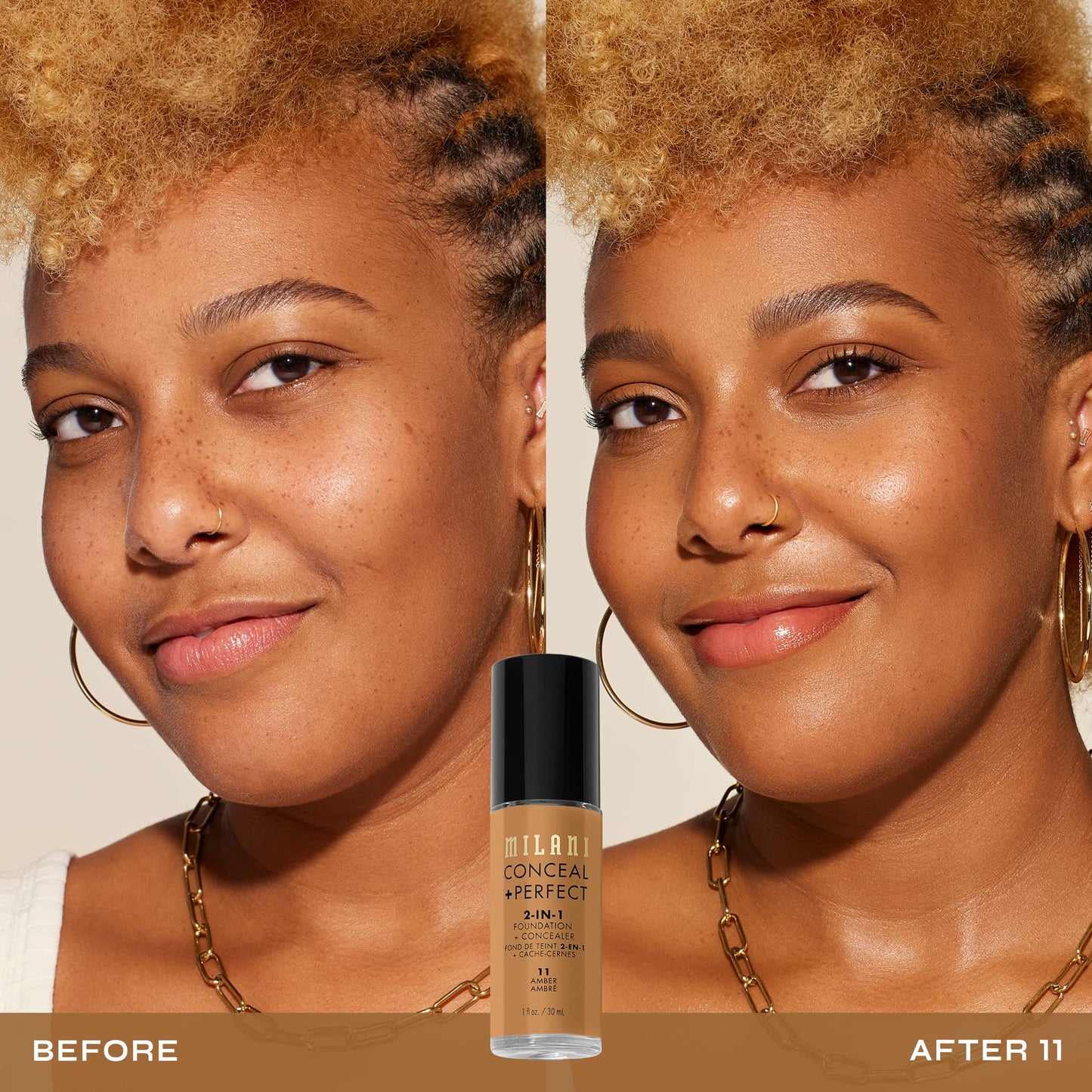 Milani Conceal + Perfect 2-in-1 Foundation + Concealer for a Flawless Complexion, Under Eye Corrector, Cover Redness and Imperfe