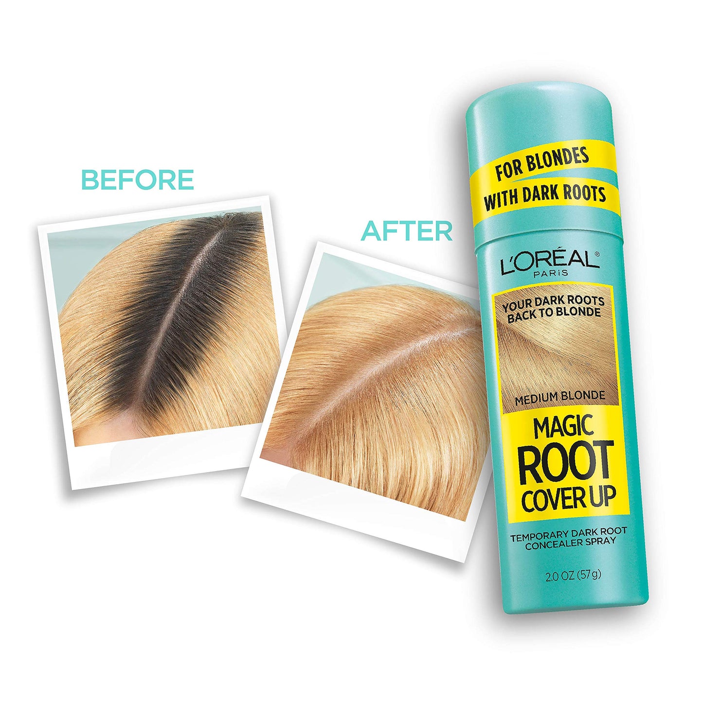 L'Oreal Paris Magic Root Cover Up Spray For Blondes with Dark Roots, Color Concealer, Ammonia and Peroxide Free, Light Blonde, 2