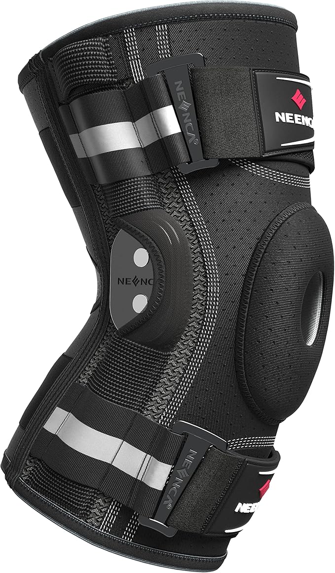 NEENCA Professional Knee Brace for Knee Pain, Adjustable Hinged Knee Support with Removable Side Stabilizers, Strong Stabi...