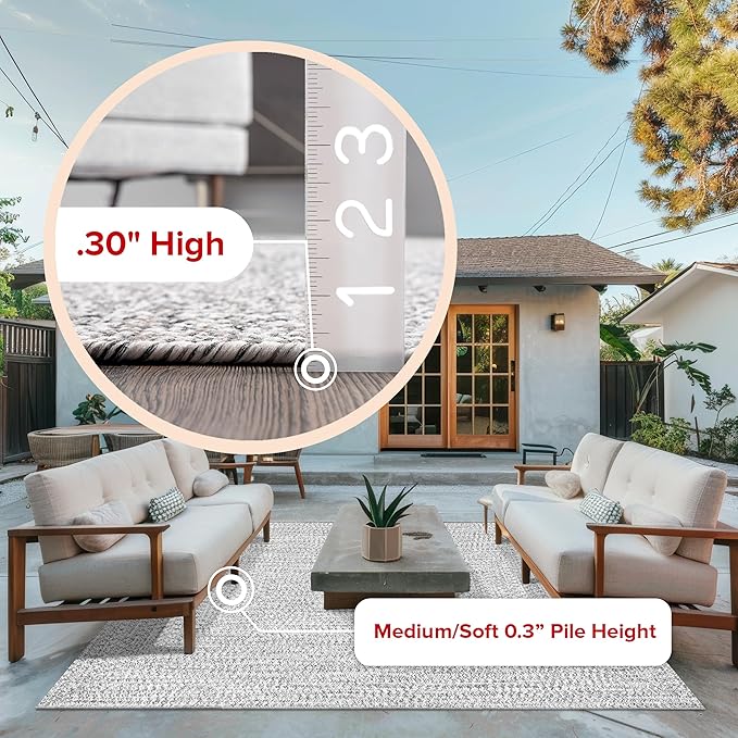 nuLOOM 2' x 10' Solid Hand Braided Indoor/Outdoor Area Rug, Pet-Friendly, High Traffic, Weather Resistant, for Patio, Balcony, Bedroom, Living, Dining Room, Wynn Salt and Pepper