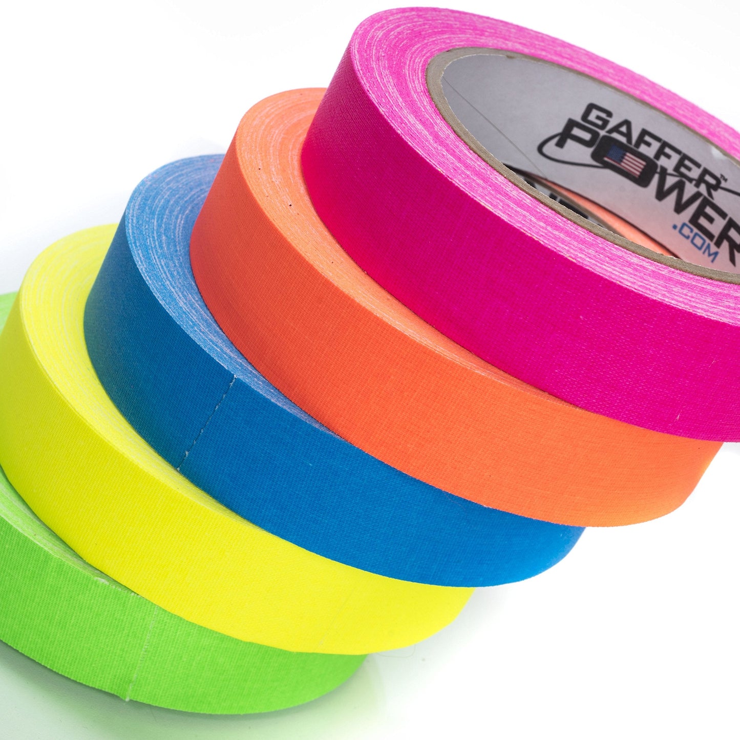 5-Pack Fluorescent Gaffer Tape | Leaves No Residue | Heavy Duty Pro Gaff Tape | Secures Cables, Holds Down Wires | Easy to Tear | Multipurpose | Weather Resistant. Made in The USA Gaff Tape