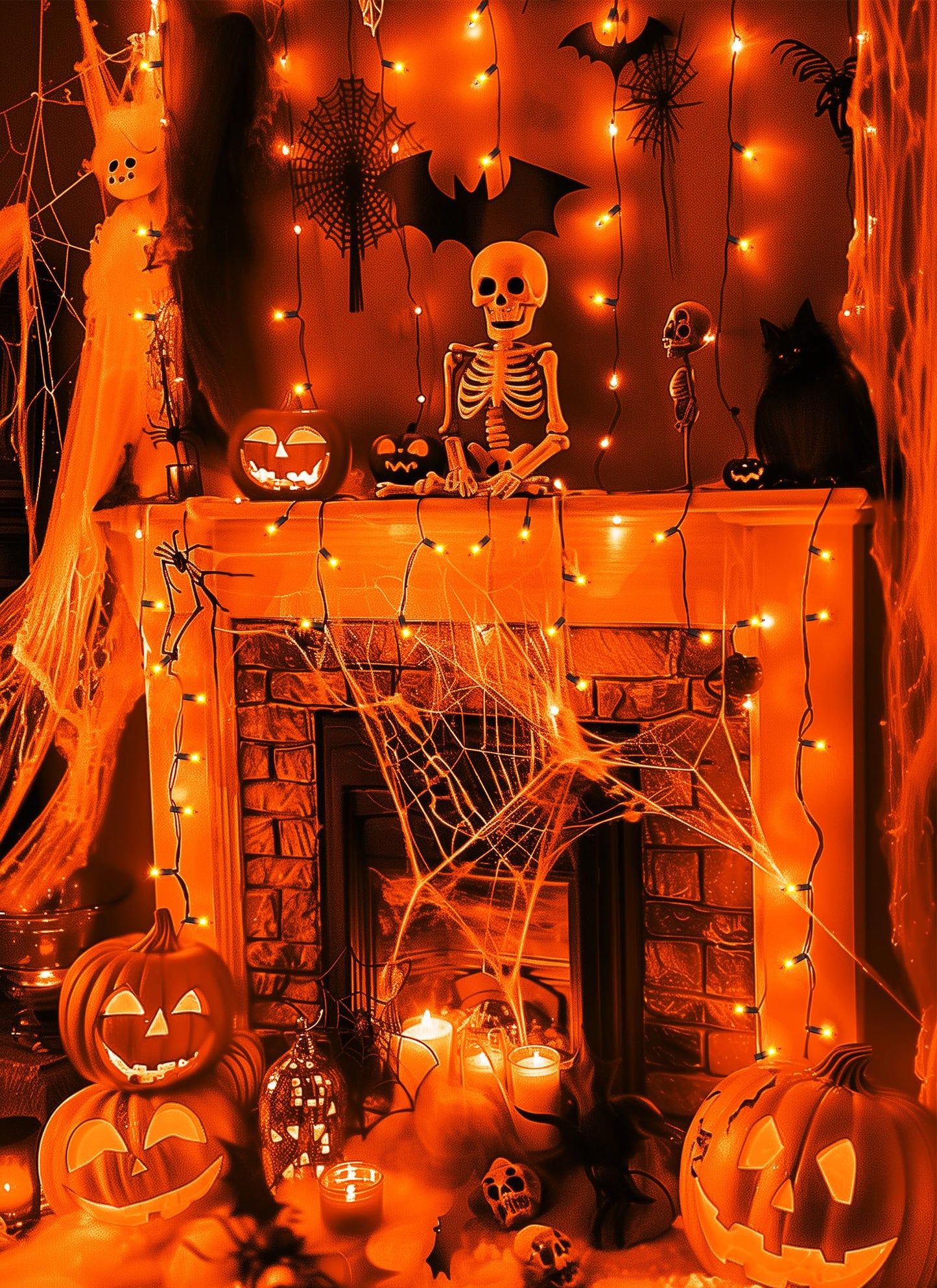 Brightown 2 Pack Orange Halloween Mini String Lights, 100 Count Incandescent Bulbs, 13 Feet, Indoor/Outdoor Decoration