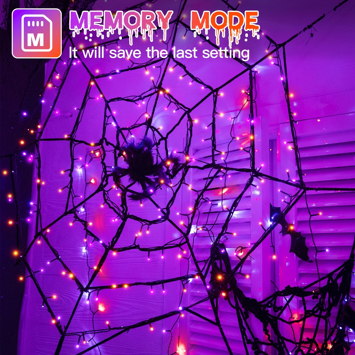 Guhope 33Ft 100 Led Halloween Lights  Orange + Purple Halloween Lights Outdoor With 8 Lighting Modes  Waterproof String Lights For Halloween Christmas Outdoor Party Yard Garden Decoration