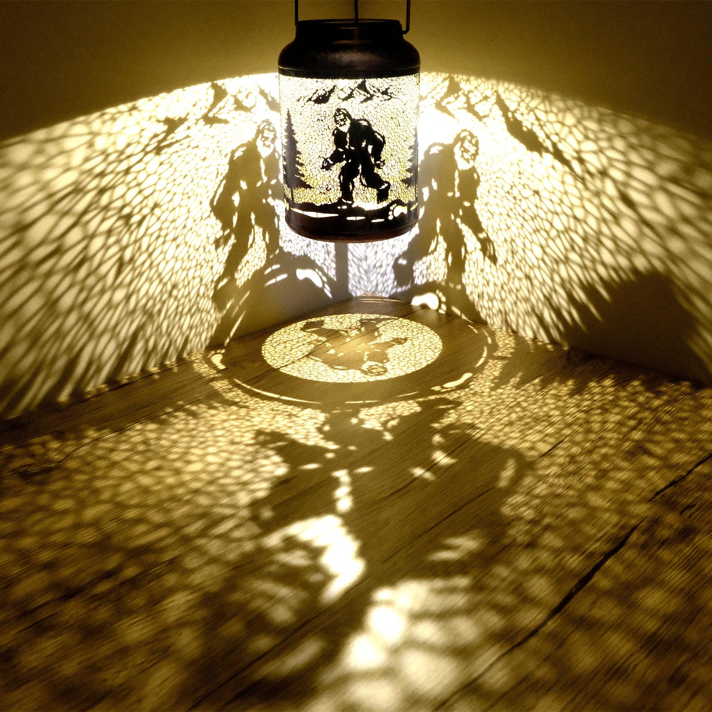 6.69 Bigfoot Solar Lantern Outdoor Hanging Solar Light - Ip65 Waterproof Led Decorative Lantern For Patio  Pathway  Or Tabletop. Perfect Mothers Day Gift For Women  Unique Metal Decor