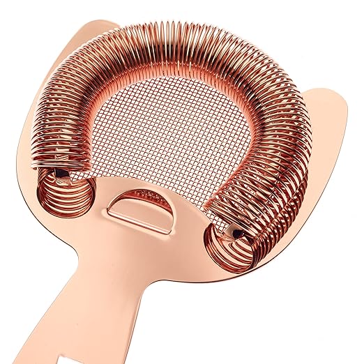 Barfly Fine Mesh Spring Strainer, Copper Plated