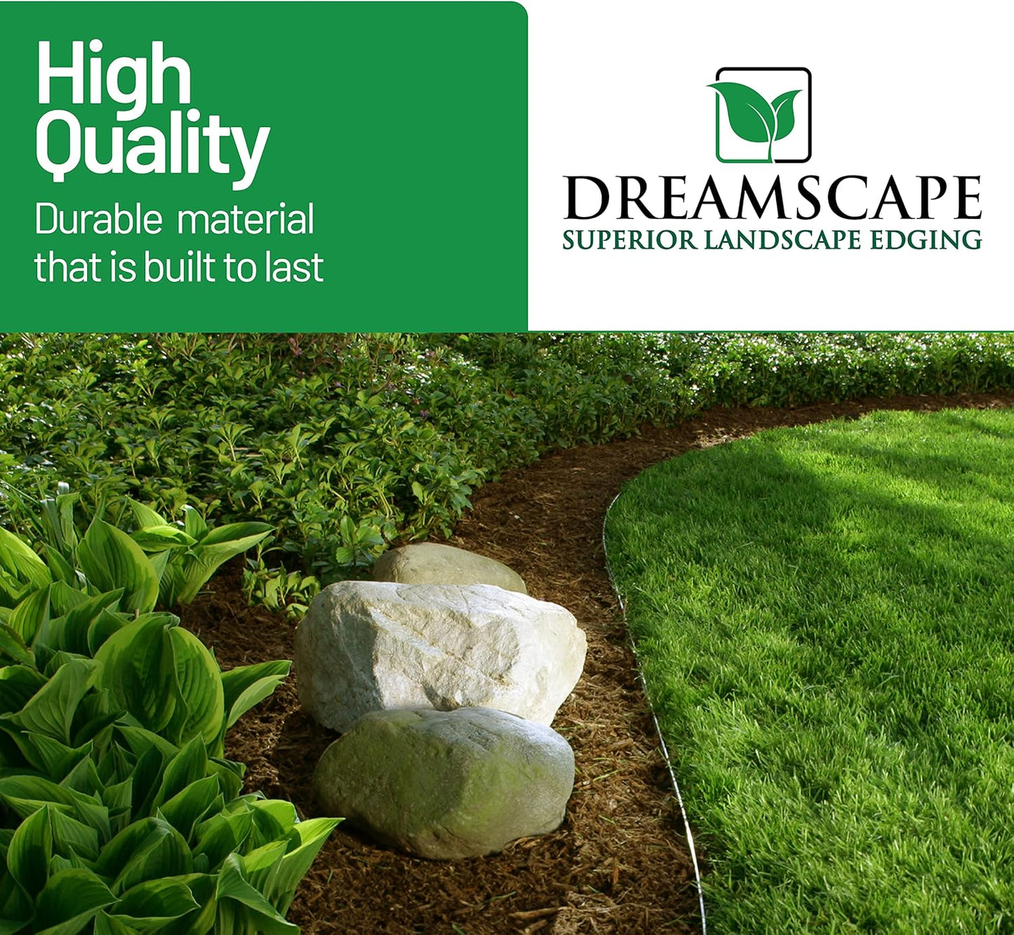 Dreamscape YardEdge Aluminum Landscape Edging - 12 Strips, 6ft Each (72ft Total), Mill Finish - Professional Quality Landscaping Border, Metal Divider for Lawn, Garden, Flowerbed