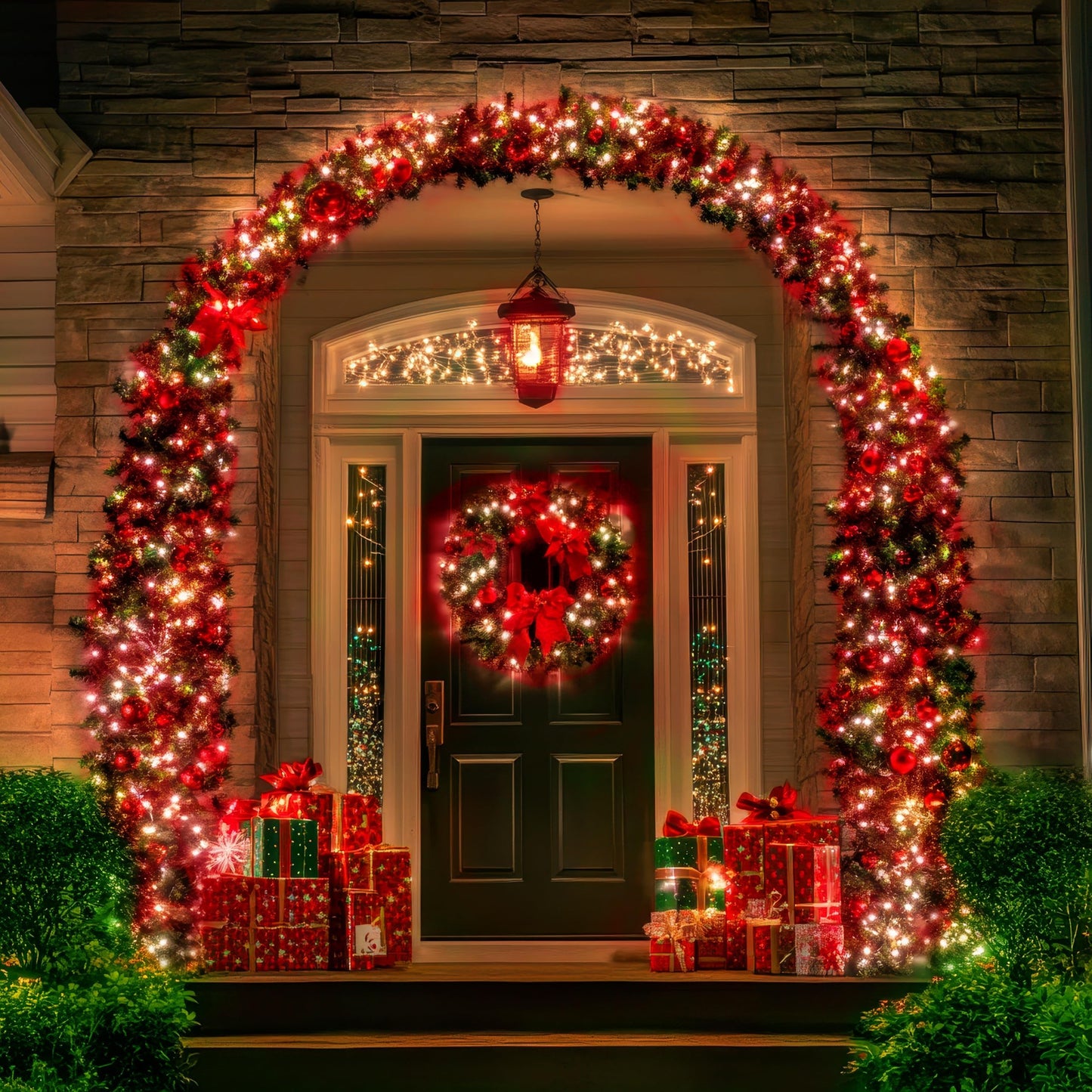 Ozs 4 Pack 320Led Solar Christmas String Lights Outdoor  Waterproof 8 Modes Solar Tree Light  Green Wire Christmas Lights Outdoor For Garden  Party  Wedding  Christmas Decorations (Red&Cool White)