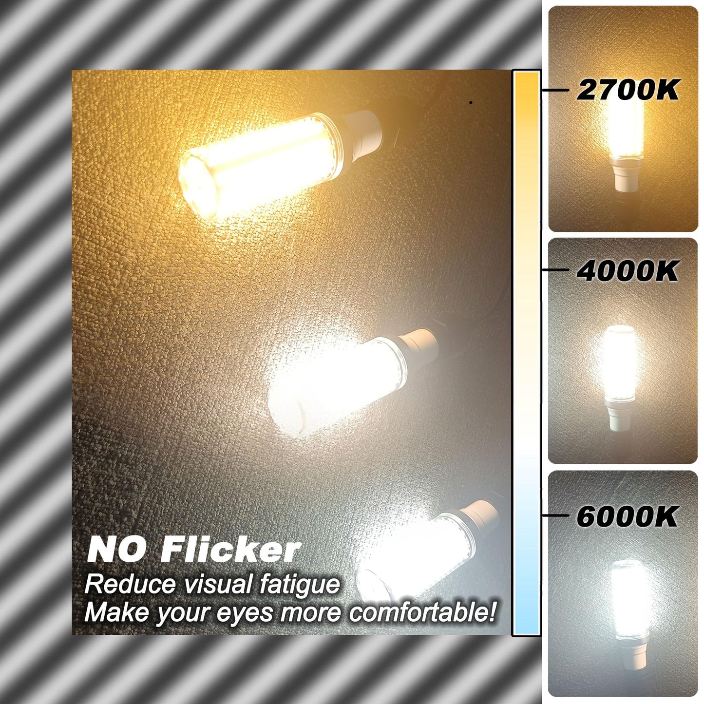 Big Size 1.57X 5.03 Inch  E12 150W Led Candelabra Bulbs C7 Replacement 2700K Warm White 2000 Lumen T6 E12 15W Led Chandelier Light Bulbs For Ceiling Fan Pendant Lighting Floor Lamp Non-Dimmable 4 Pack
