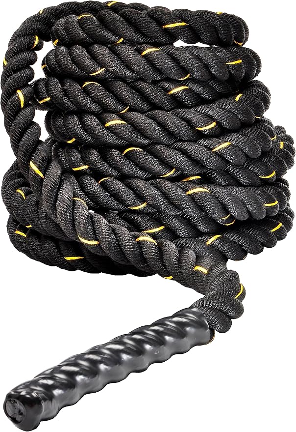 Fitvids Battle Rope 1.5Inch 2 Inch Diameter Poly Dacron 30 FT, 40 FT, 50 FT Length, Heavy Ropes for Home Gym and Workout