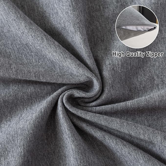 WhatsBedding Memory Foam Body Pillow with 100% Cotton Jersey Knitted Cover, Luxury Soft Large Long Pillow for Adults, Firm Full Body Pillow with Removable Zippered Pillow Case - Dark Grey