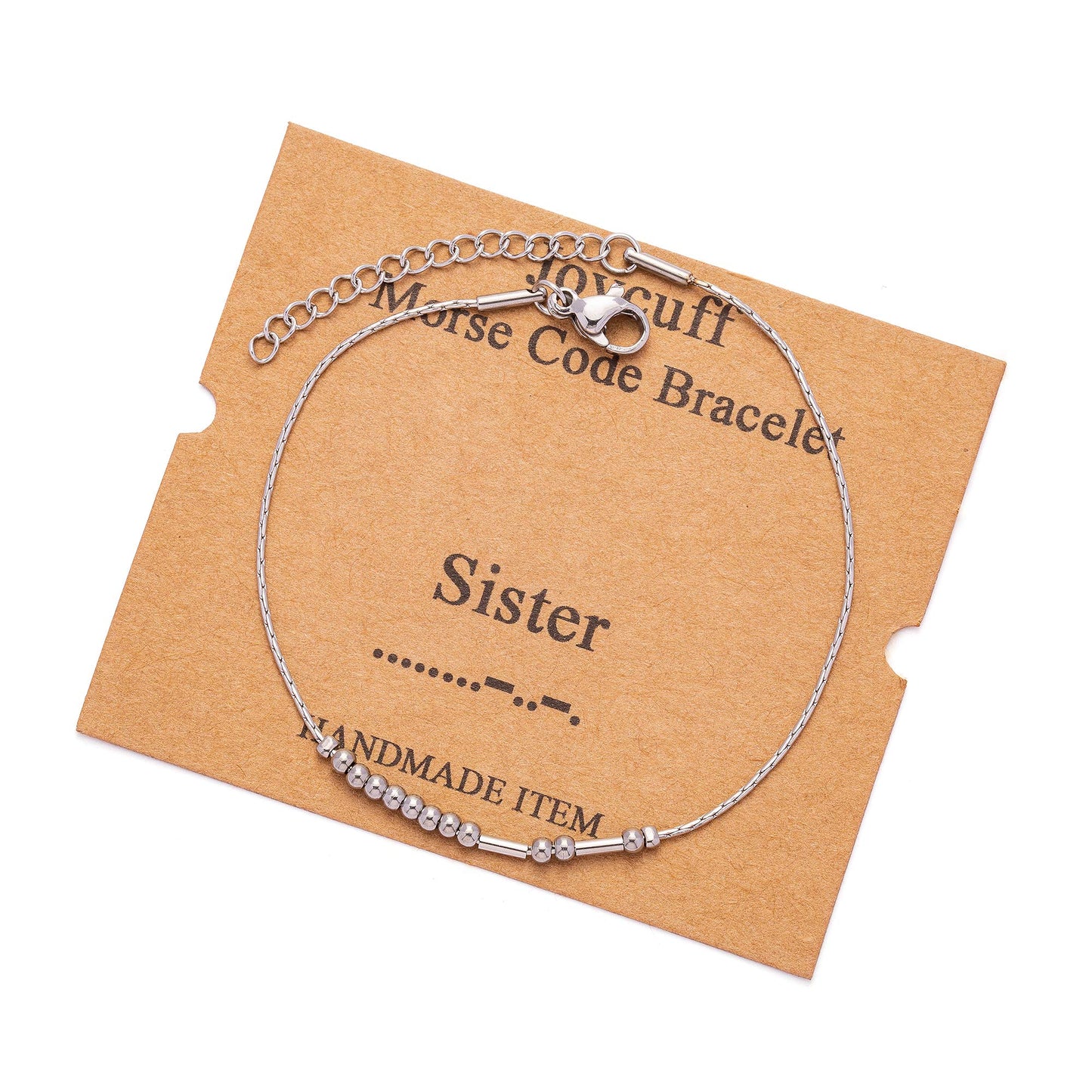JoycuFF Sister Funny Gifts Morse Code Bracelets for Women Best Friend Sister Birthday Christmas Stianless Steel Graduation Frien
