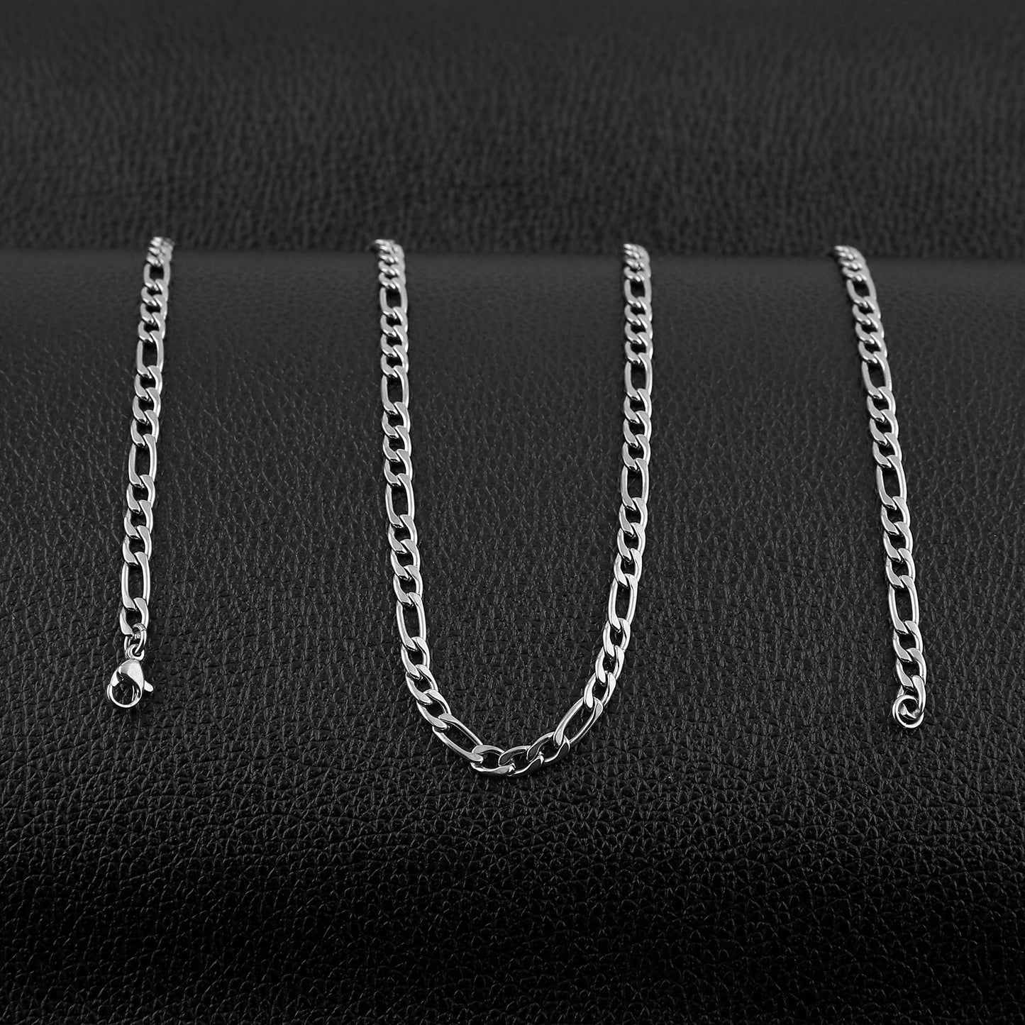 HZMAN Men Women 24k Real Gold Plated Figaro Chain Stainless Steel Necklace, Wide 3mm 5mm 7mm