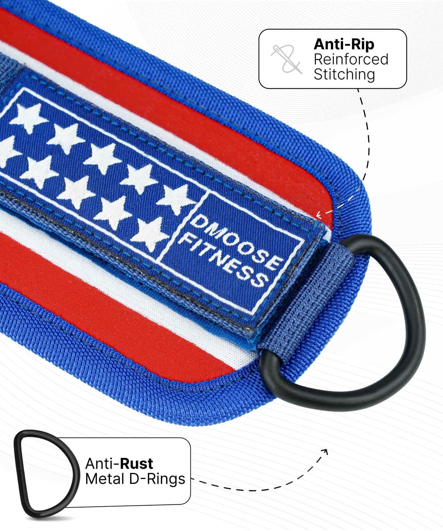 DMoose Ankle Strap for Cable Machine - One Size Fit with Premium Padding, Workout Kickback Ankle Cuffs, Ankle Bands for Working Out, Booty Workouts, Leg Extension, Hip Abductors & Lower Body Exercises