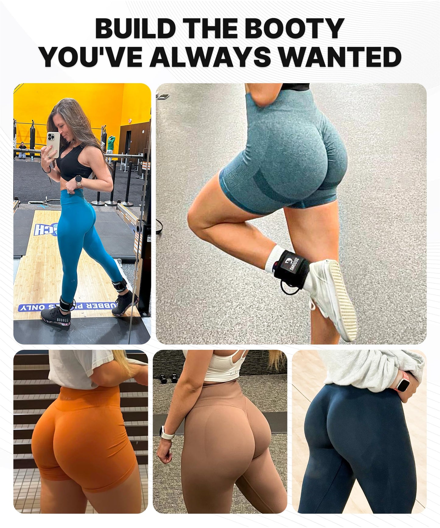 DMoose Fitness Ankle Straps for Cable Machines - One Size Fit Premium Padding, Glute Kickback Ankle Strap for Women & Men, Cable Attachments for Gym & Booty Workouts (Lilac Purple - Pair)