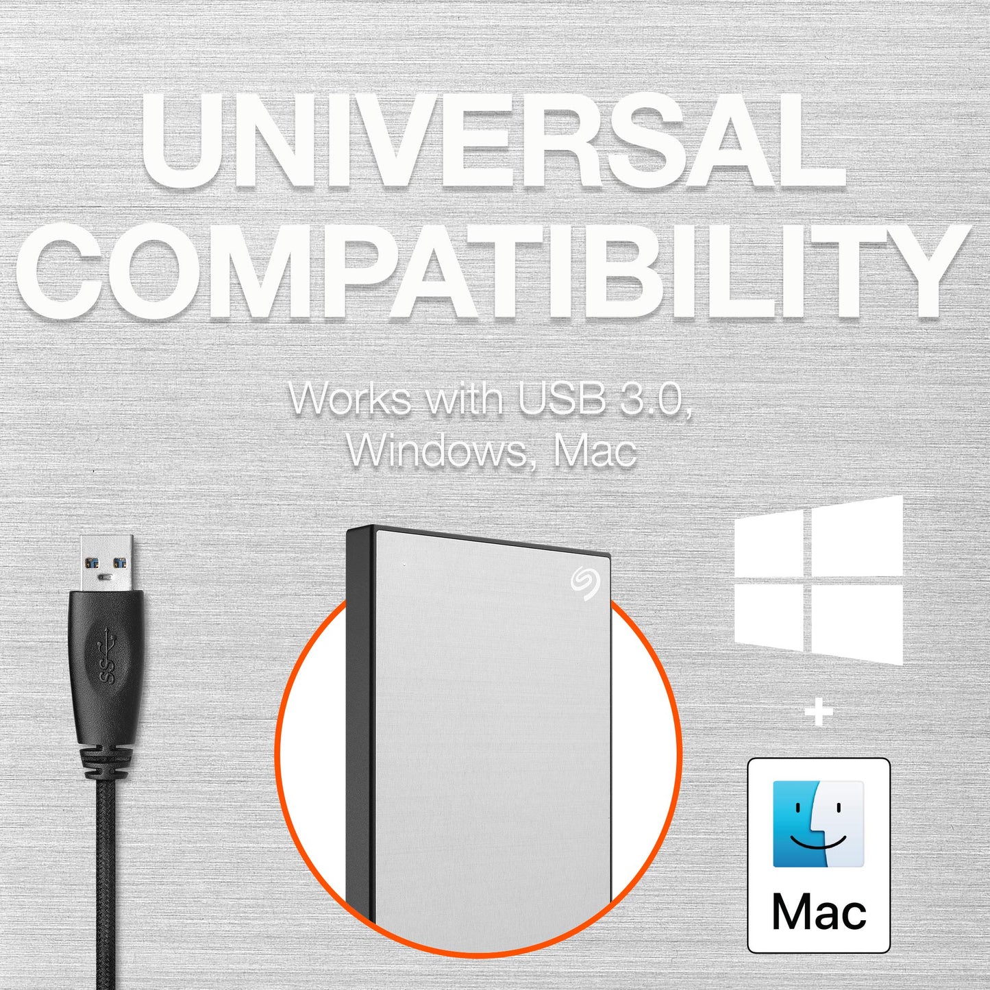 Seagate One Touch 2Tb External Hard Drive Hdd - Silver Usb 3.0 For Pc Laptop And Mac, 1 Year Myliocreate, 4 Months Adobe Creativ
