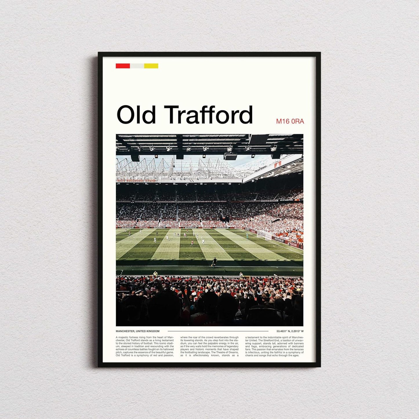 LronwareArtDecor Wrapped Canvas Poster (Stadium, 36L x 24W, Manchester United, Living Room)