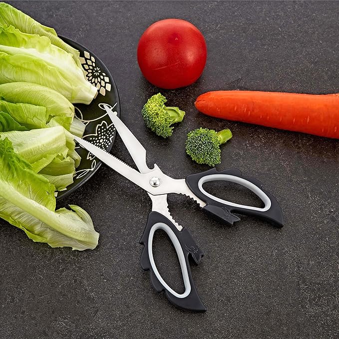 Livin Angel Wings Cat Style Kitchen Ambidextrous Scissors for Women, Large Grip Openings Utensils, Halloween Kitchen Accessories for Vegetables Meat Cutting, Comfortable Ergonomic Fit for Office