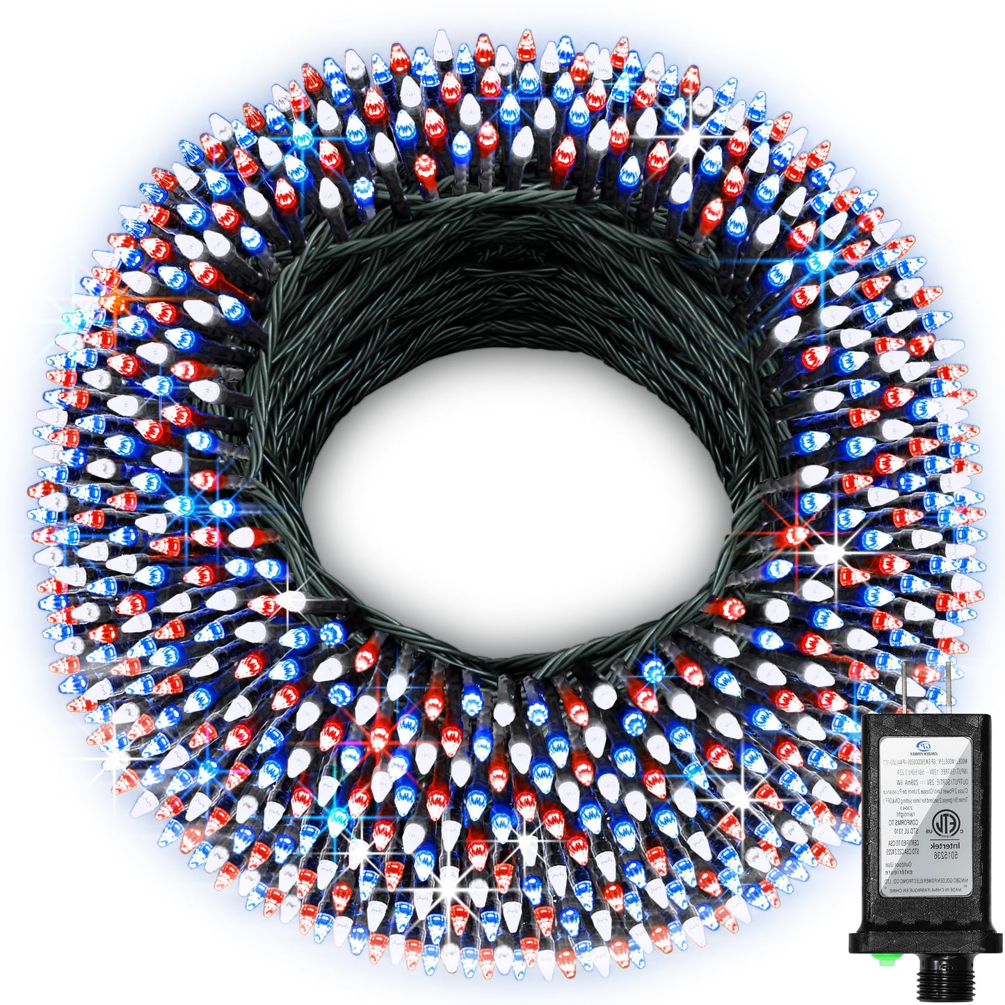 750 Led 240Ft Christmas String Lights Outdoor  12 Pro Modes And Timer Memory & Brightness  Plug In Waterproof Dark Green Wire Twinkle Light For For Xmas Yard Tree Wedding Party Decor Red White Blue