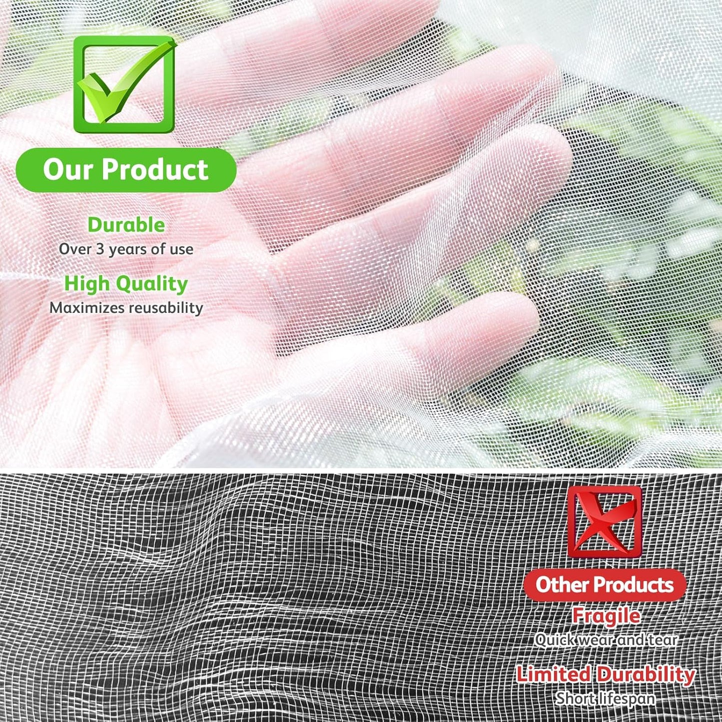 JOJOLEE Garden Blueberry Bush Netting Cover, 6Pcs 3.3 x 2.6FT Insect Bird Nettings with Drawstring, Protective Plant Cover Mesh Net Bags for Fruit Trees, Tomatoes, Flowers