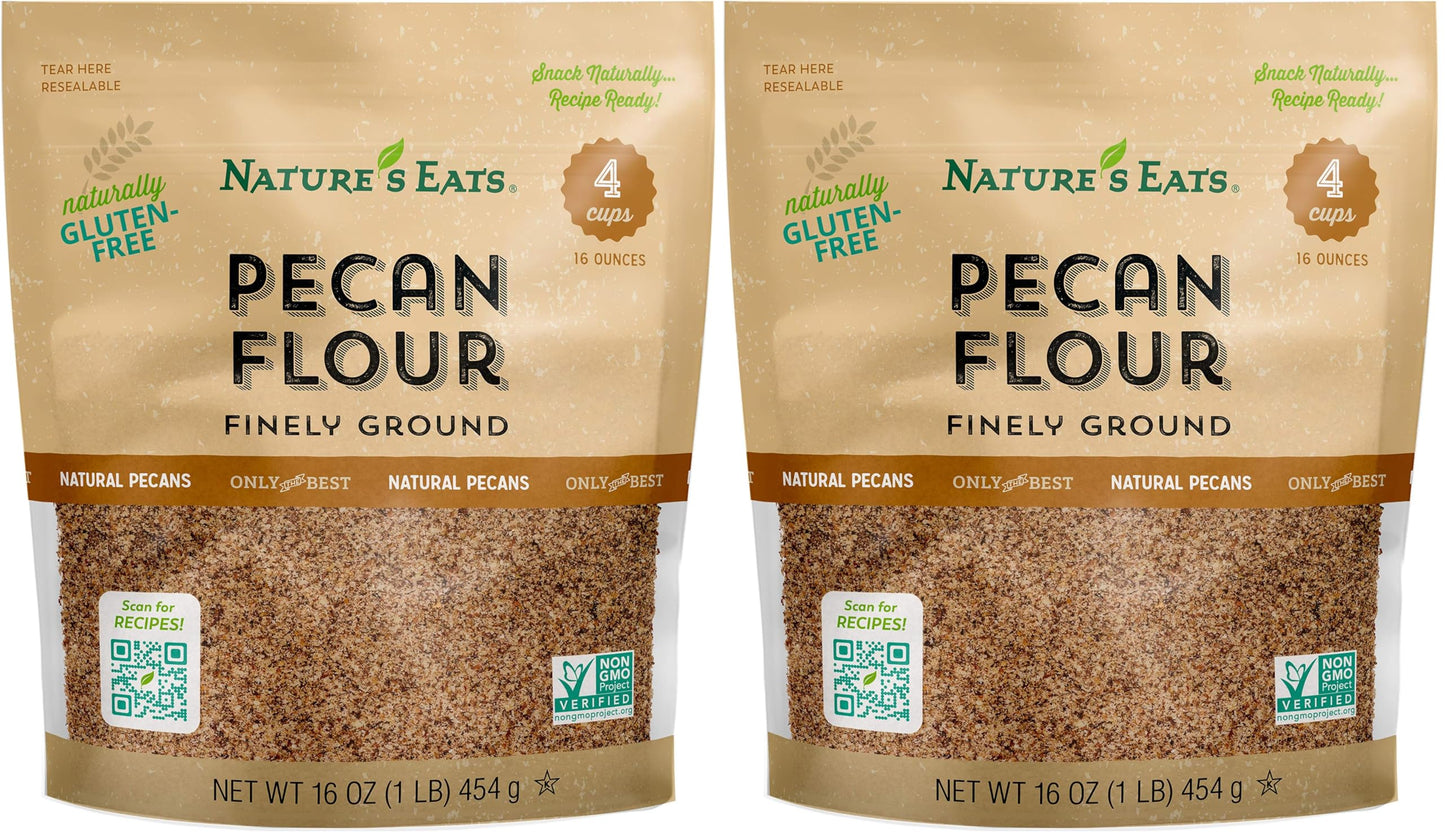 Nature s Eats Pecan Flour Finely Ground, 16 Ounce (Pack of 2)