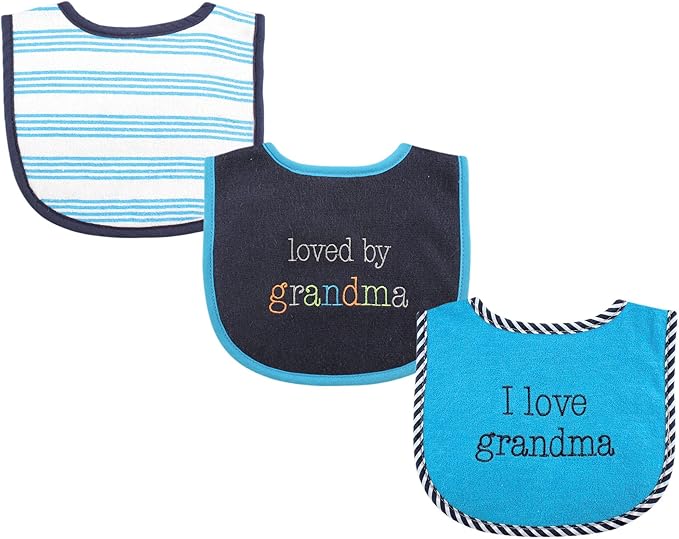 Luvable Friends Unisex Baby Cotton Terry Drooler Bibs with Fiber Filling