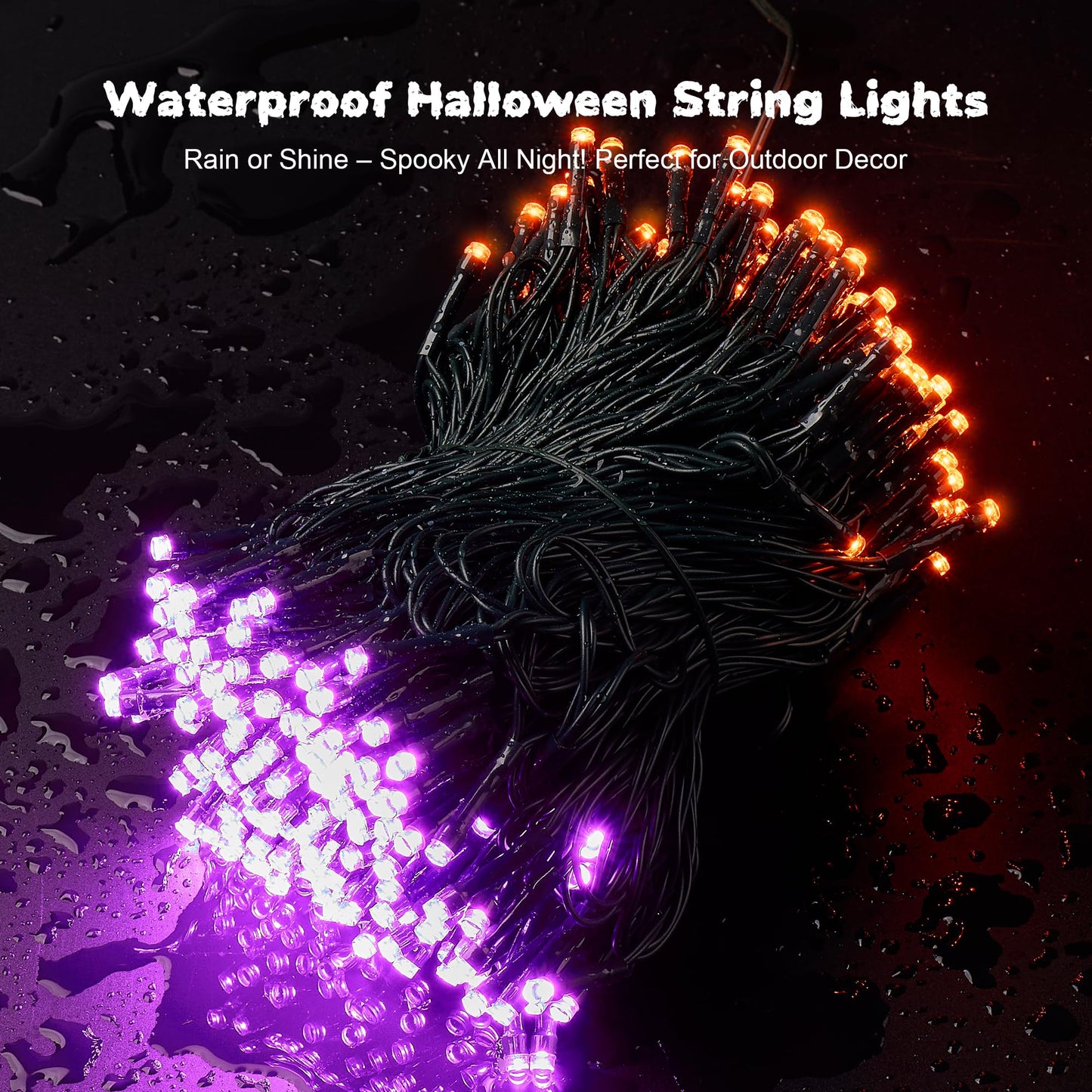 Wbao Halloween Lights Orange Purple 500Led 174Ft  Super Bright Led Halloween String Lights With Ul Certified  8 Lighting Modes  Timer  Memory & Waterproof For Indoor Outdoor Holiday Party Decorations
