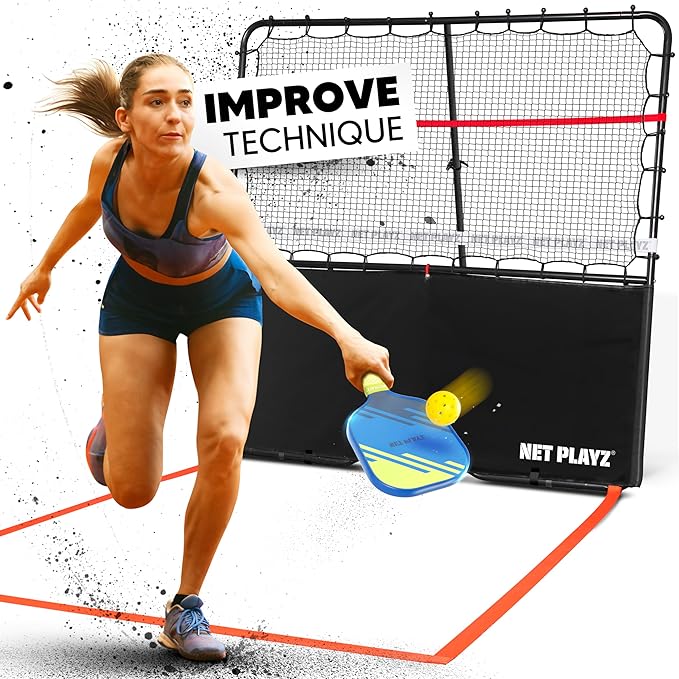Pickleball Rebounder Training Aid, Adjustable Angle Easy Setup & Storage - Perfect Your Forehands Backhands Dinks Volleys ...