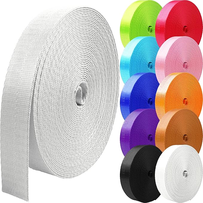 Grosun Nylon Webbing 1 inch 1.5 inch 2 inch Webbing Nylon Strap Backpack Straps Belt, 10 25 50 3.3 Yards Webbing