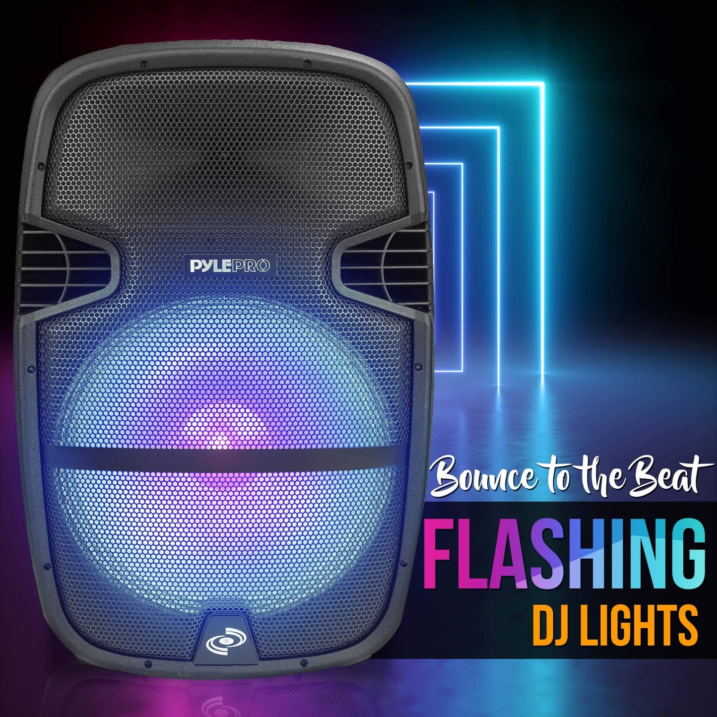 Pyle Portable Bluetooth Pa Speaker System - 1000W Outdoor Speaker With 15 Subwoofer, Usb/Sd Reader, Fm Radio, Led Lights, Wheels